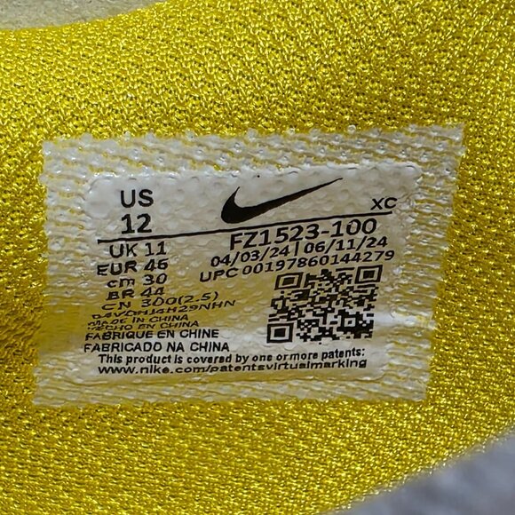 Nike Men's Basketball Shoes White Gold Yellow US 12 FZ1523-100 No Box - Picture 2 of 9